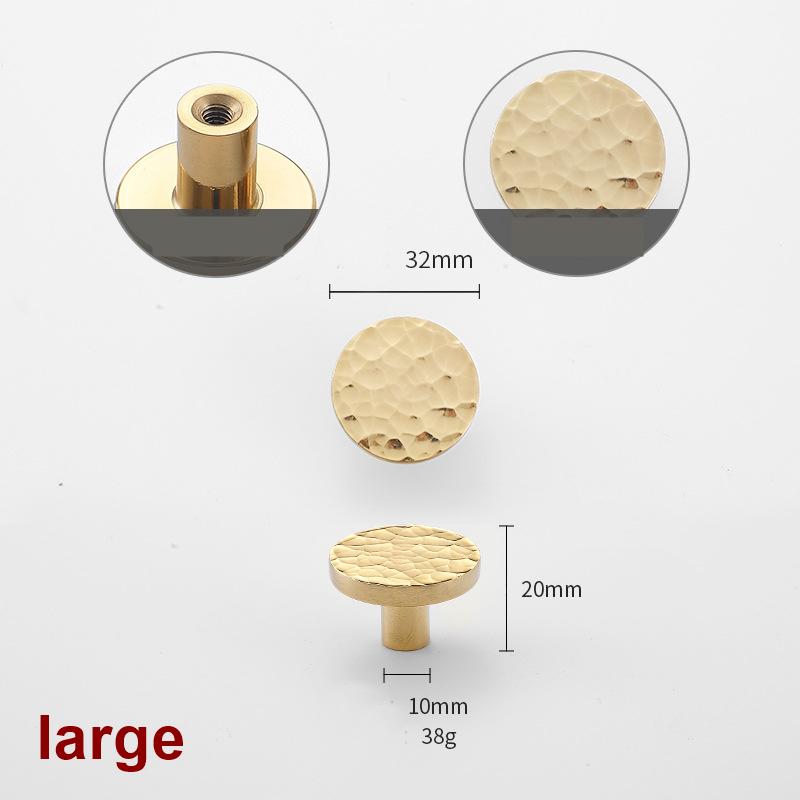 Solid Brass Mushroom Drawer Knob 25 32mm 7/8" 1 1/4" Forged Gold Color Kitchen Door Drawer Pull Furniture Hardware Wholesale