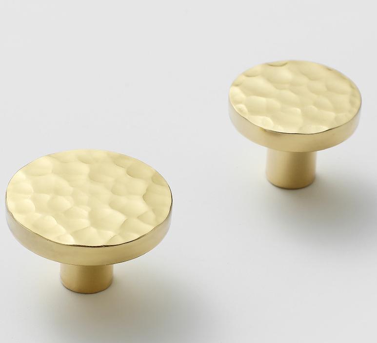 Solid Brass Mushroom Drawer Knob 25 32mm 7/8" 1 1/4" Forged Gold Color Kitchen Door Drawer Pull Furniture Hardware Wholesale