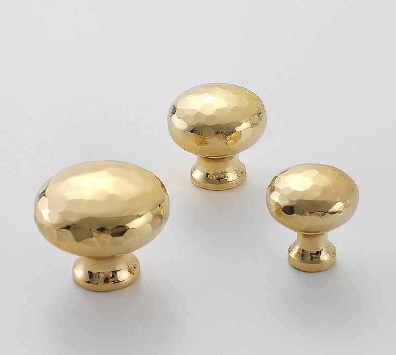 Solid Brass Mushroom Drawer Knob 23 28 32mm 7/8" 1" 1 1/4" Forged Gold Color Kitchen Door Drawer Pull Furniture Hardware Wholesale