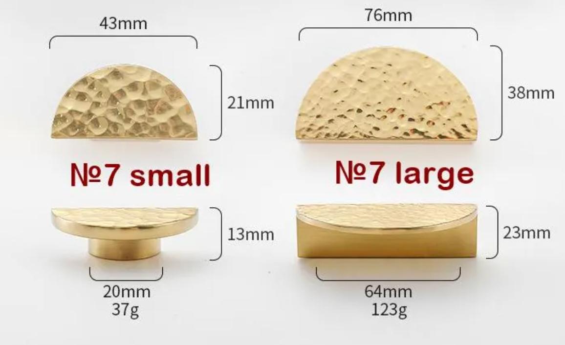 Solid Brass Semicircle Drawer Knob 43 76mm 1 5/8" 3" Forged Gold Color Kitchen Door Drawer Pull Furniture Hardware Wholesale