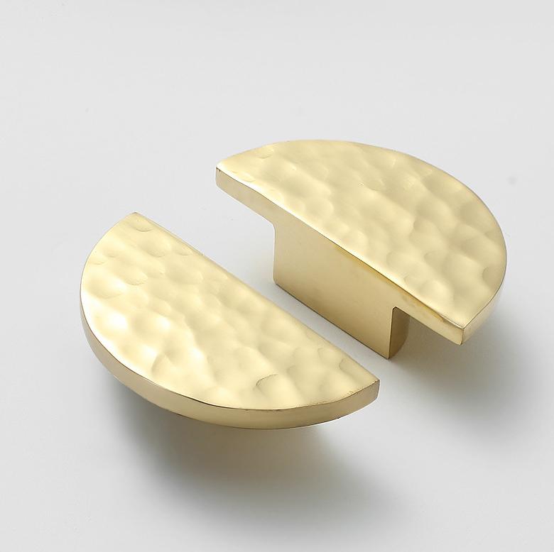 Solid Brass Semicircle Drawer Knob 43 76mm 1 5/8" 3" Forged Gold Color Kitchen Door Drawer Pull Furniture Hardware Wholesale