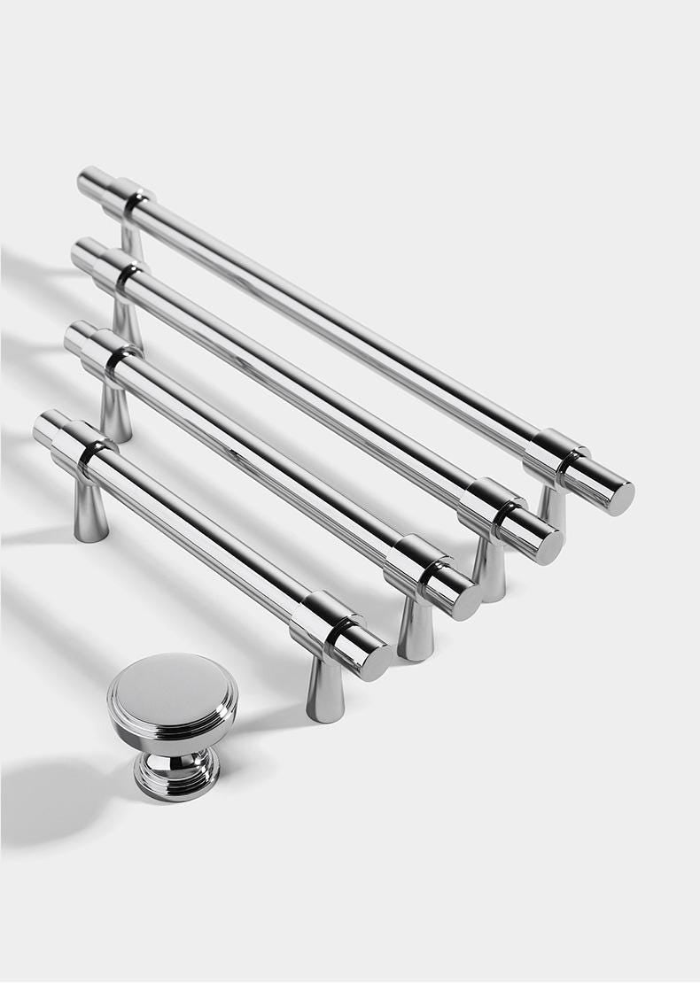 Solid Brass Cabinet Cup Pulls - Silver Finish Decorative Hardware - #7 - 28mm / 1pc
