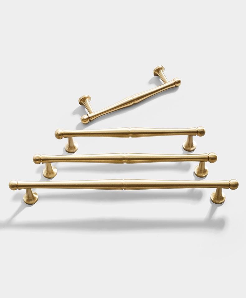Brushed Solid Brass Handles Knobs Cupboard Kitchen Cup Drawer Bin Pulls Cabinet Door Furniture Decor Hardware Wholesale Bulk