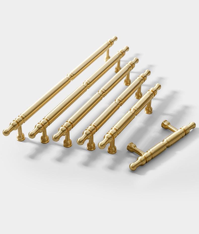 Brushed Solid Brass Handles Knobs Cupboard Kitchen Cup Drawer Bin Pulls Cabinet Door Furniture Decor Hardware Wholesale Bulk