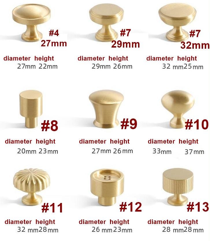 Brushed Solid Brass Handles Knobs Cupboard Kitchen Cup Drawer Bin Pulls Cabinet Door Furniture Decor Hardware Wholesale Bulk