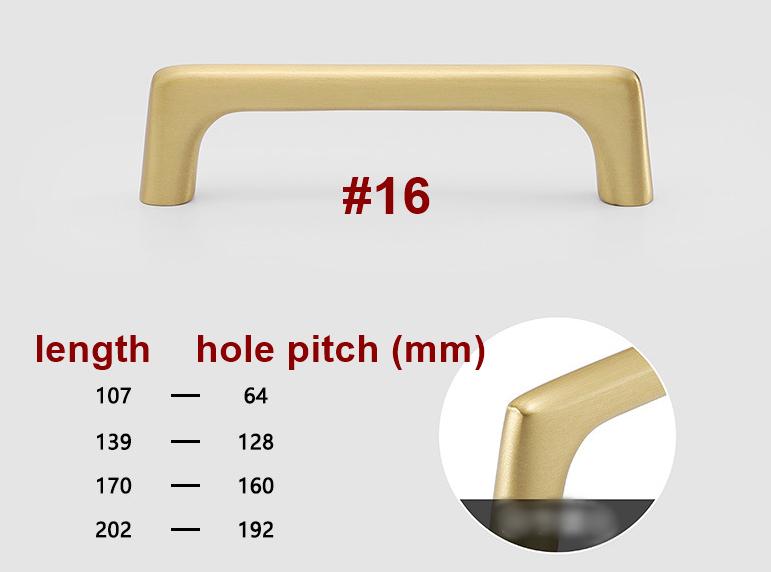 Brushed Solid Brass Handles Knobs Cupboard Kitchen Cup Drawer Bin Pulls Cabinet Door Furniture Decor Hardware Wholesale Bulk