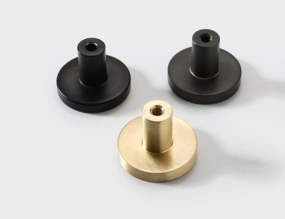 MCM Black Aged Solid Brass Drawer Knob 1 1 1/4" Mid Century Modern Hardware For Unique Handmade Kitchen Bathroom Cabinet Dresser Home Decor