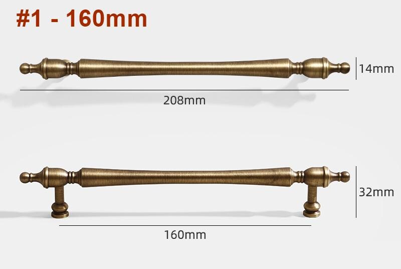 Solid Brass Round Cabinet Pulls & Knobs - Antique Bronze Finish - view 5
