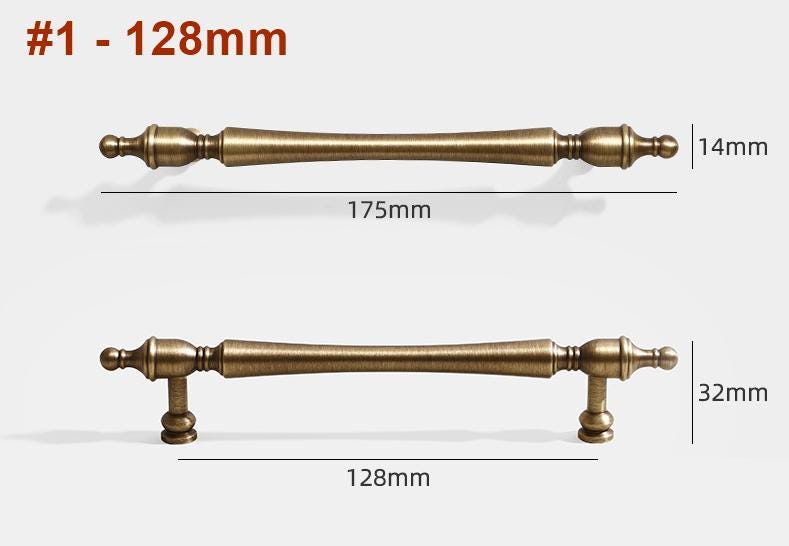 Solid Brass Round Cabinet Pulls & Knobs - Antique Bronze Finish - #1 - 160mm / 1pc