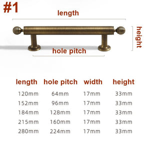 Solid Brass Round Cabinet Pulls & Knobs - Antique Bronze Finish - #1 T-Shape / 1pc