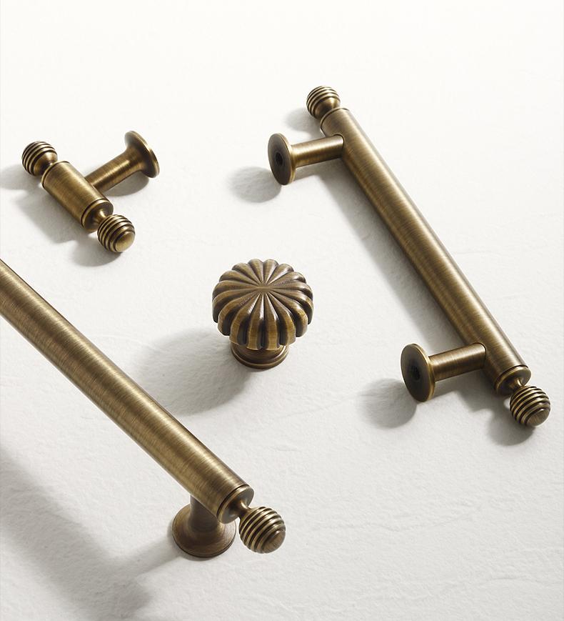 Solid Brass Round Cabinet Pulls & Knobs - Antique Bronze Finish - view 9