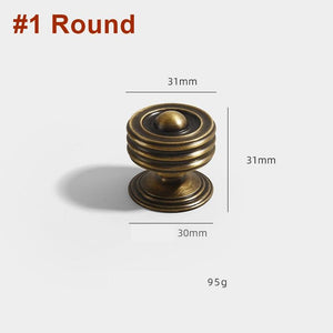 Solid Brass Round Cabinet Pulls & Knobs - Antique Bronze Finish - #1 - 64mm / 1pc
