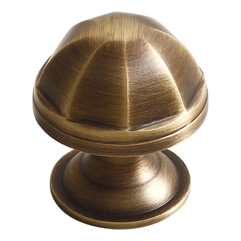 Aged Solid Brass Mushroom Drawer Knob 1 1/4" Antique Bronze Hardware For Unique Handmade Vintage Home Kitchen Bathroom Cabinet Dresser Decor