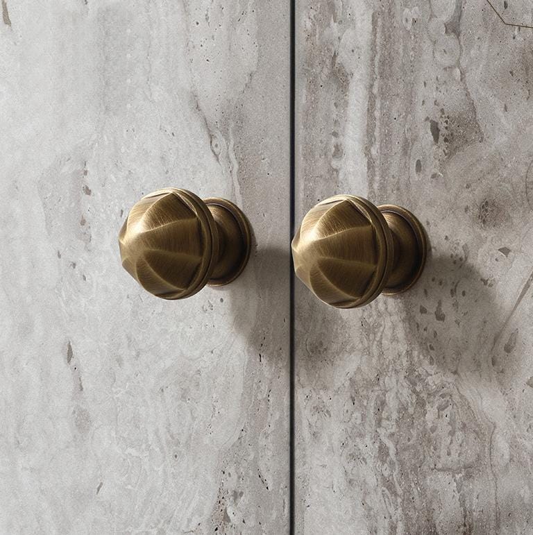 Aged Solid Brass Mushroom Drawer Knob 1 1/4" Antique Bronze Hardware For Unique Handmade Vintage Home Kitchen Bathroom Cabinet Dresser Decor