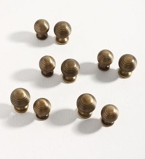 Solid Brass Round Cabinet Pulls & Knobs - Antique Bronze Finish - view 5