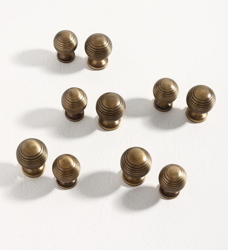 Solid Brass Round Cabinet Pulls & Knobs - Antique Bronze Finish - view 5