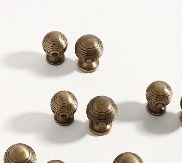 Solid Brass Round Cabinet Pulls & Knobs - Antique Bronze Finish - view 10
