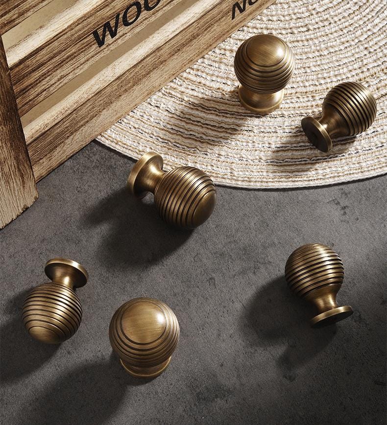 Solid Brass Round Cabinet Pulls & Knobs - Antique Bronze Finish - view 9