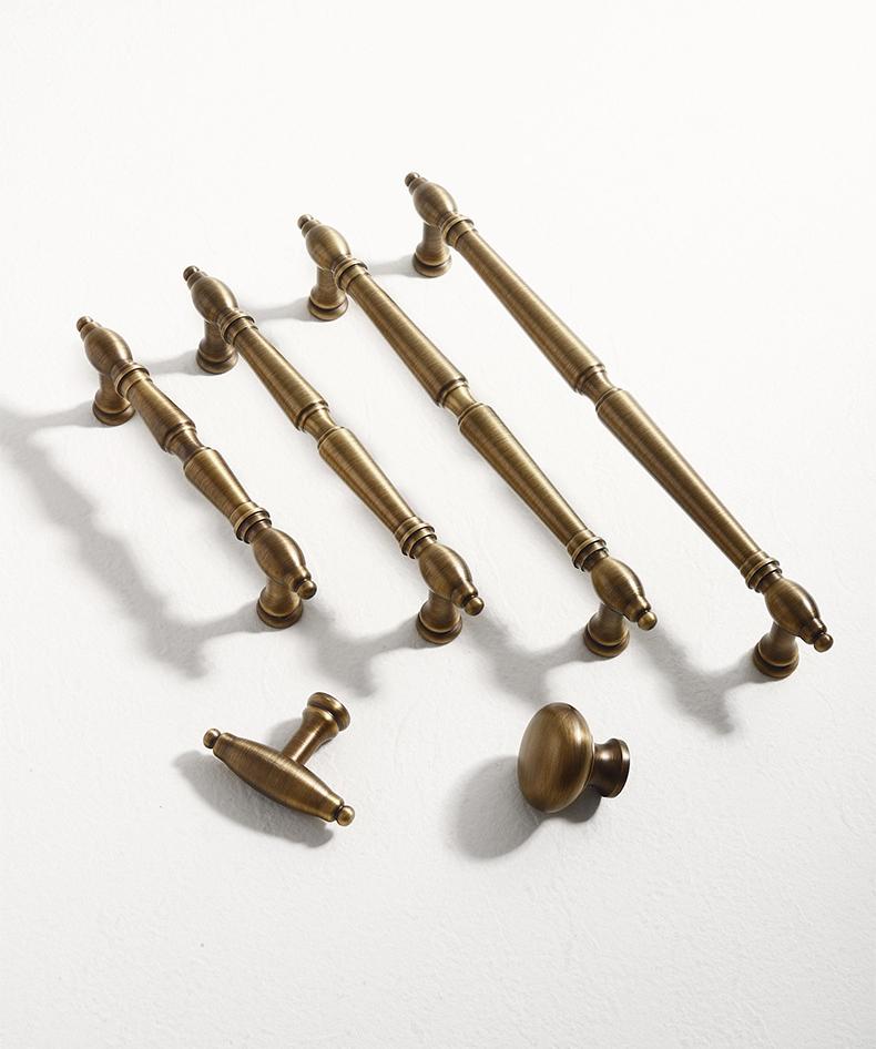 Solid Brass Round Cabinet Pulls & Knobs - Antique Bronze Finish - view 8