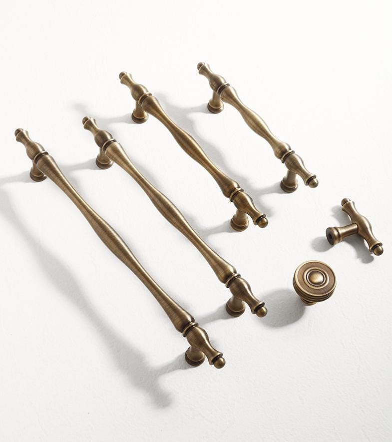 Solid Brass Round Cabinet Pulls & Knobs - Antique Bronze Finish - view 8