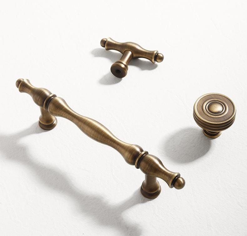 Aged Brass Drawer Pull Knob Handle Antique Bronze Hardware For Unique Handmade Furniture Vintage Home Kitchen Bathroom Cabinet Dresser Decor