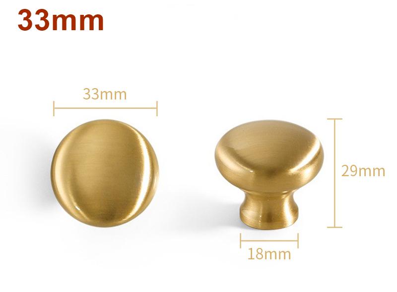 Brushed Solid Brass Mushroom Drawer Knob 1" 1 1/8" 1 1/4" Hardware For Unique Handmade Vintage Home Kitchen Bathroom Cabinet Dresser Decor