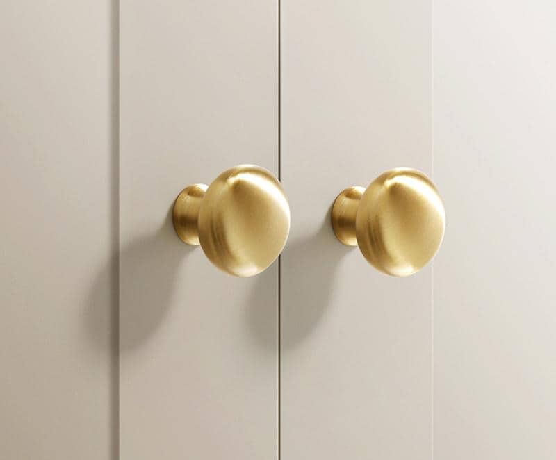 Brushed Solid Brass Mushroom Drawer Knob 1" 1 1/8" 1 1/4" Hardware For Unique Handmade Vintage Home Kitchen Bathroom Cabinet Dresser Decor