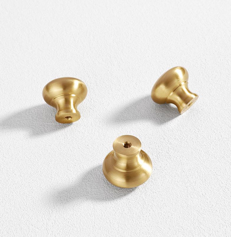 Brushed Solid Brass Mushroom Drawer Knob 1" 1 1/8" 1 1/4" Hardware For Unique Handmade Vintage Home Kitchen Bathroom Cabinet Dresser Decor