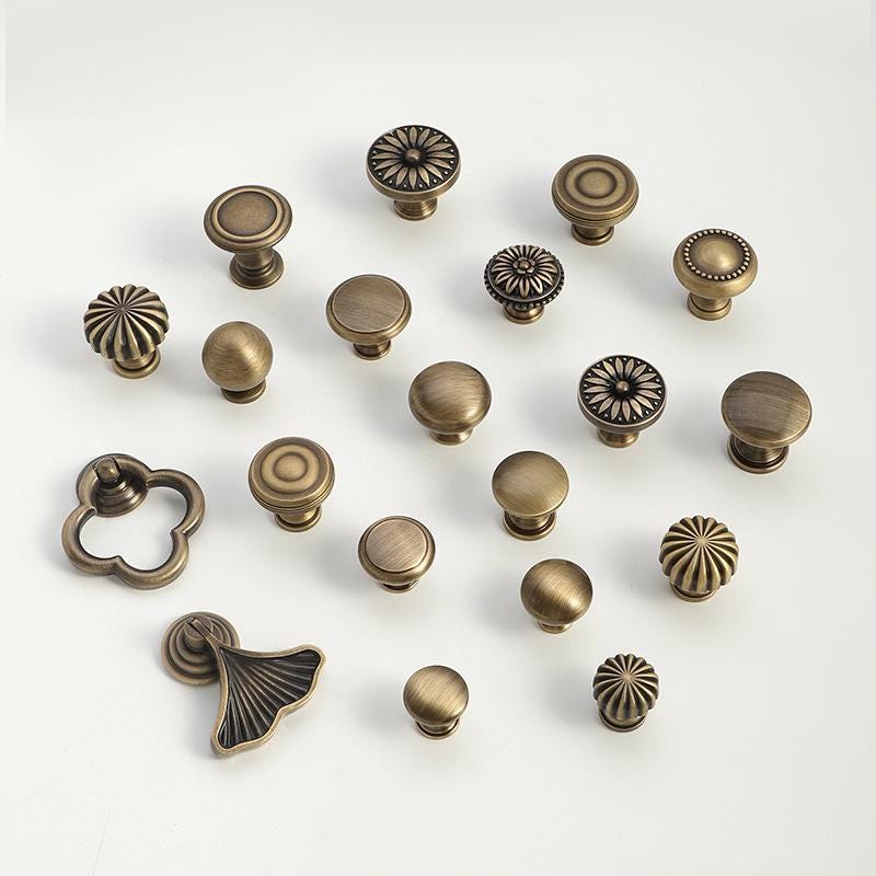 Solid Brass Cabinet Cup Pulls - Antique Bronze Finish for Cabinets - #5 - 30mm / 1pc