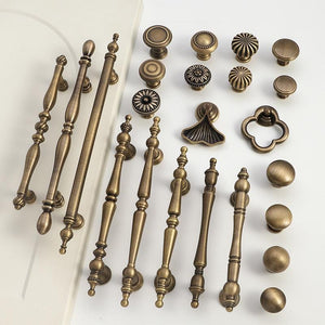 Solid Brass Cabinet Cup Pulls - Antique Bronze Finish for Cabinets - #1 / 1pc