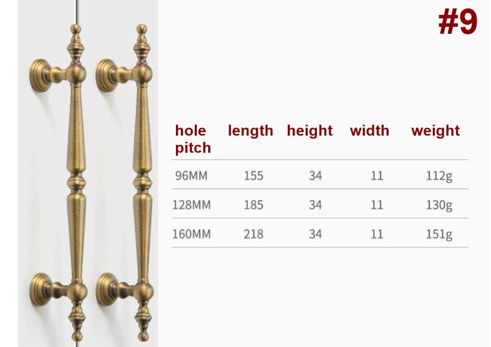 Solid Brass Round Cabinet Pulls & Knobs - Antique Bronze Finish - #2 / 1pc