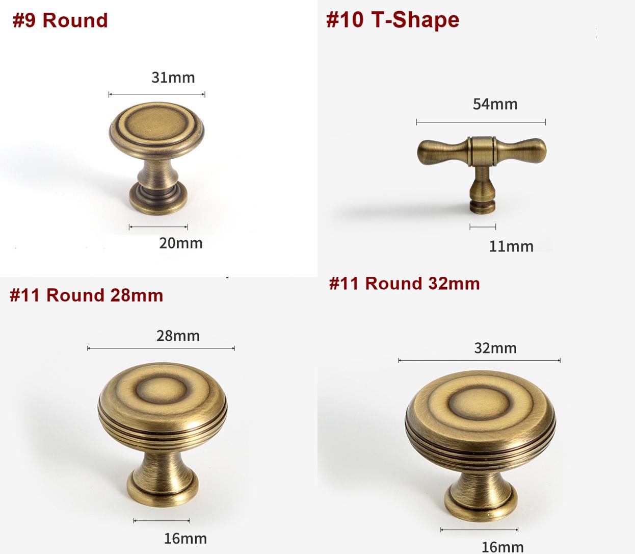 Solid Brass Round Cabinet Pulls & Knobs - Antique Bronze Finish - #1 - 30mm / 1pc