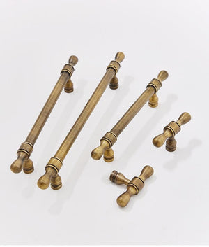 Solid Brass Vintage Cabinet Pulls & Knobs - Antique Bronze Finish - No.2 - 96mm / 1pc