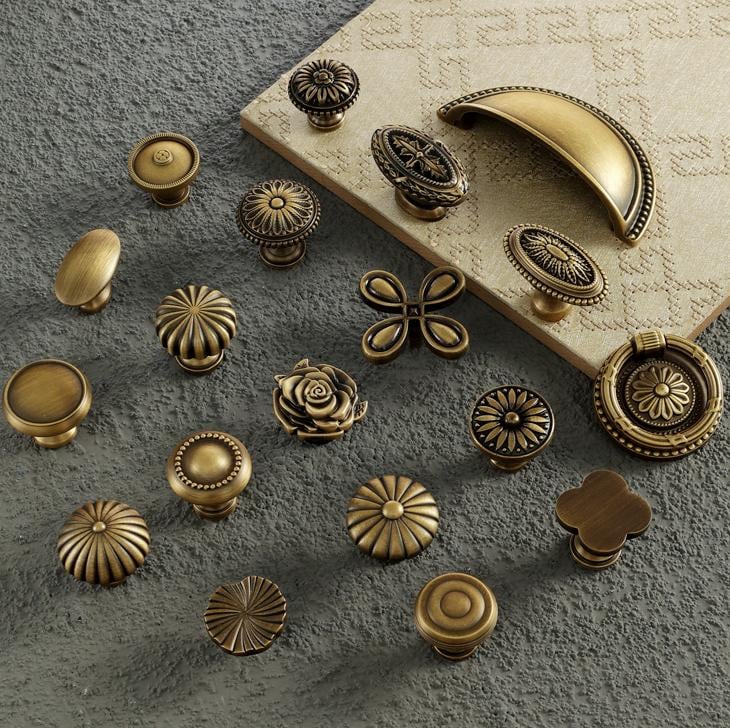 Aged Solid Brass Drawer Knobs Cup Bin Pulls Hardware For Unique Handmade Furniture Retro Vintage Kitchen Bathroom Cabinet Dresser Decor