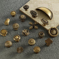 Solid Brass Cabinet Cup Pulls - Antique Bronze Finish for Cabinets - #1 - 30mm / 1pc