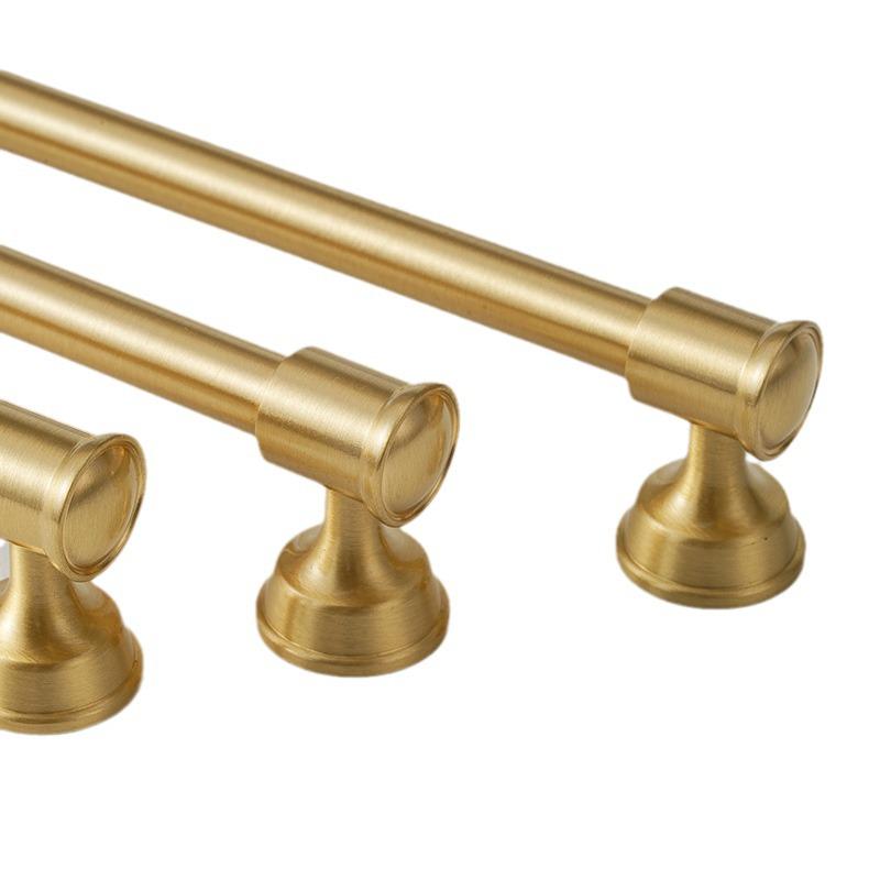 Luxury Gold Solid Brass Cabinet Handles Modern Minimalist Art Deco Drawer Pulls with Knurled Texture for Kitchens Wardrobes  Dressers