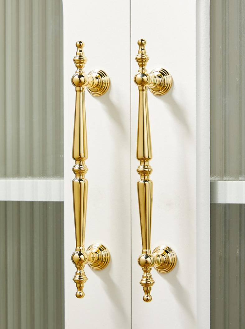 Gold Plated Art Deco Drawer Cup Bin Pulls Knob Handles Vintage Style Handmade Kitchen Bathroom Cabinet Beadroom Wardrobe Dresser Improvement