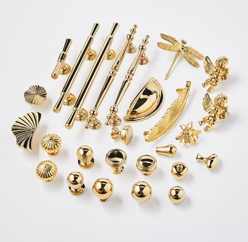 Gold Plated Art Deco Drawer Cup Bin Pulls Knob Handles Vintage Style Handmade Kitchen Bathroom Cabinet Beadroom Wardrobe Dresser Improvement