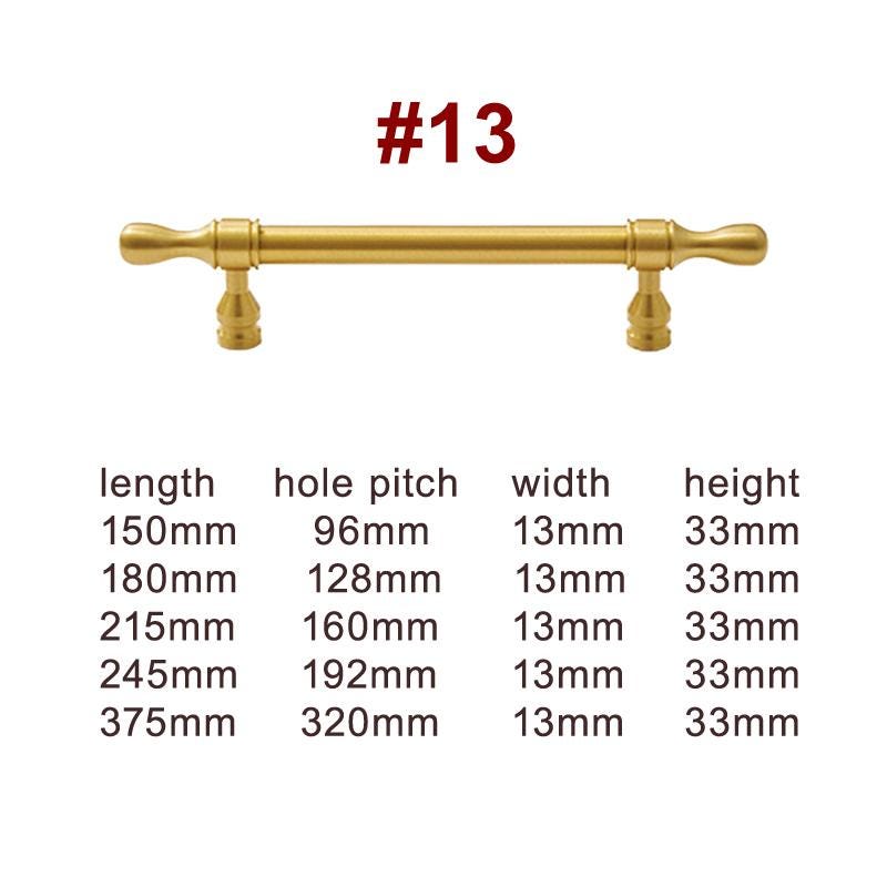 Luxury Gold Solid Brass Cabinet Handles Modern Minimalist Art Deco Drawer Pulls Knobs for Kitchens Wardrobes Dressers Classic Interiors