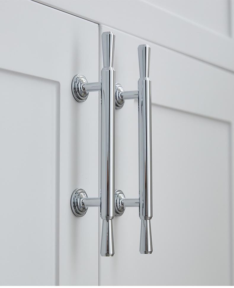 Classic Chrome Cabinet Handles Art Deco Victorian Silver Drawer Cups Pulls Knobs Luxury Kitchens Bathroom Wardrobe Dresser Elegant Interior