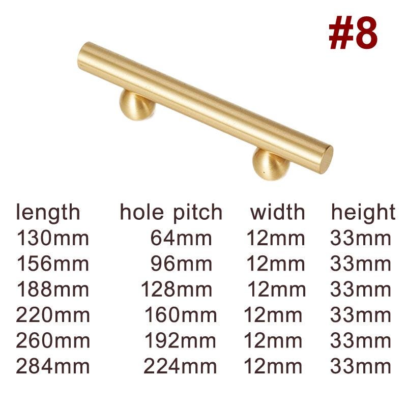 Matte Gold Brass Cabinet Handles Modern Minimalist Drawer Pulls Knobs Art Deco Fluted Design Industrial Loft-Style Luxury Kitchen Wardrobe