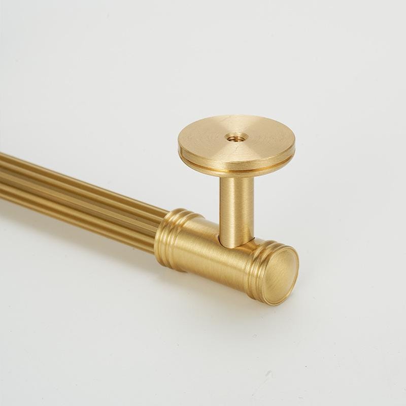 Matte Gold Brass Cabinet Handles Modern Minimalist Drawer Pulls Knobs Art Deco Fluted Design Industrial Loft-Style Luxury Kitchen Wardrobe
