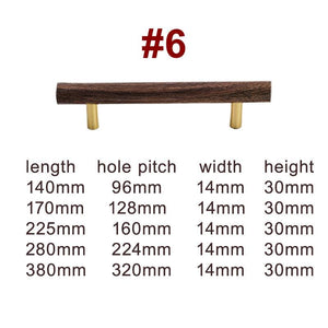 Solid Brass Wood Cabinet Pulls & Knobs - Mid-Century Hardware - #2 / 1 pc