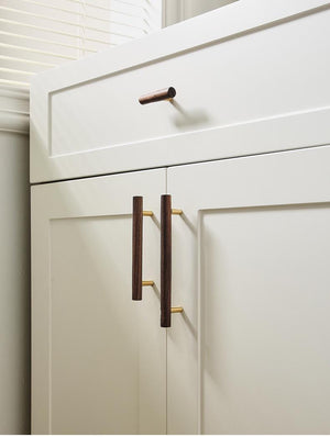 Solid Brass Wood Cabinet Pulls & Knobs - Mid-Century Hardware - #6 - 224mm / 1 pc