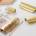 Solid Brass Leaf Cabinet Pulls & Knobs - Gold Finish for Cabinets - #1 - 60mm / 1pc