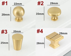 Solid Brass Minimalist Cabinet Pulls & Knobs - Matte Gold Finish - #2 / 1pc