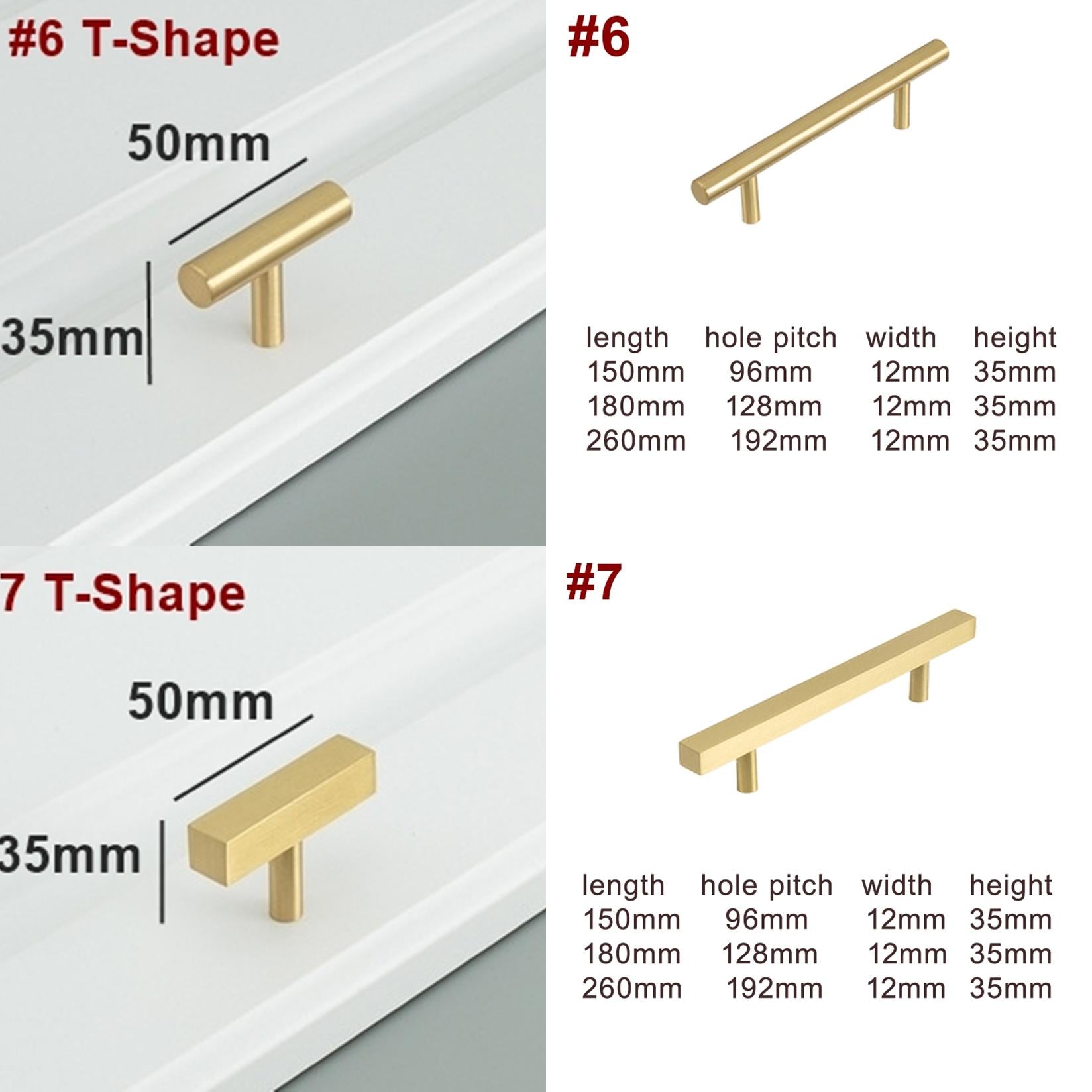 Solid Brass Minimalist Cabinet Pulls & Knobs - Matte Gold Finish - #4 / 1pc
