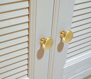 Solid Brass Minimalist Cabinet Pulls & Knobs - Matte Gold Finish - #6 - 96mm / 1pc