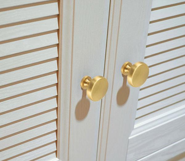 Solid Brass Minimalist Cabinet Pulls & Knobs - Matte Gold Finish - #6 - 96mm / 1pc