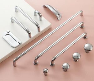Solid Brass Cabinet Cup Pulls - Polished Silver Finish for Cabinets - #2 - 32mm / 1pc